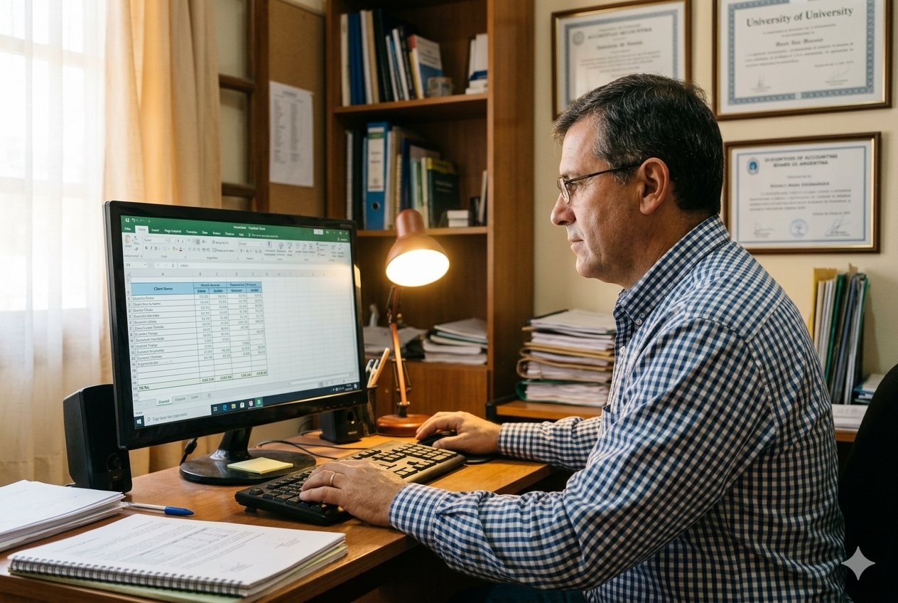 Contador organizando documentos con IA